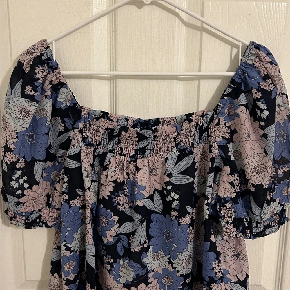 J. Crew Squareneck Puff-sleeve Top Liberty London Zinnia Floral NWT Size Large